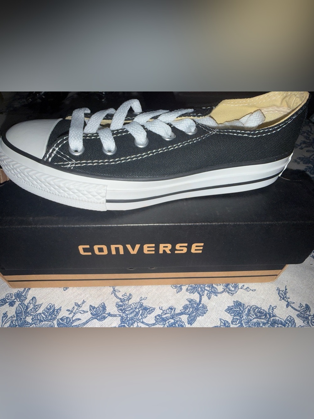 NWT!!Converse Low Top Canvas Sneakers - Black with White Accents